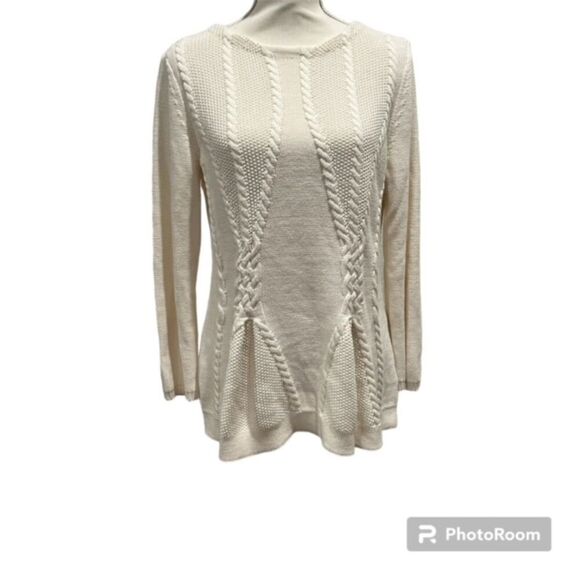 Greige Women's Detailed Poplin Sweater Cream Size Large - Picture 1 of 9